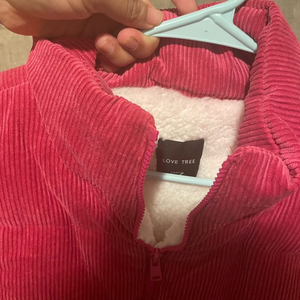 Love Tree Vibrant Pink Corduroy Jacket